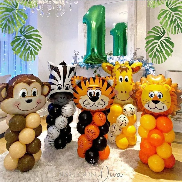 globos para cumpleaños temático de animales