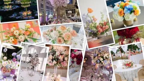 centros de mesas con flores