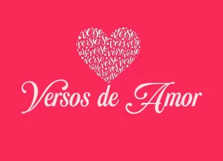 Versos de Amor: 25 poemas y frases para dedicar (2025) Portada rosa fucsia con corazón tipográfico y texto caligráfico: “Versos de Amor”