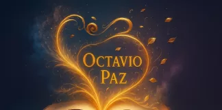 Poemas de Octavio Paz: los más famosos, su significado y frases Libro abierto con energía dorada y el nombre “Octavio Paz” brillando sobre un fondo azul oscuro.