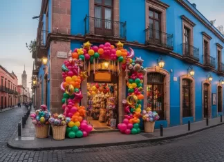 Tienda de globos en México: precios, envíos y ciudades 2025 Fachada de una tienda de globos colorida en la ciudad de México