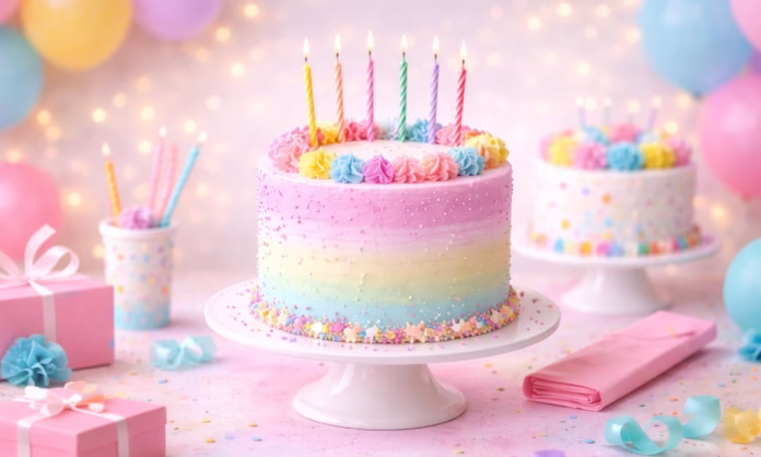 pasteles para niña en composición editorial con estilos elegantes, temáticos y de bautizo