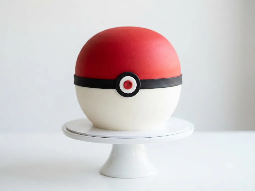 Tarta Pokémon inspirada en una Poké Ball.
