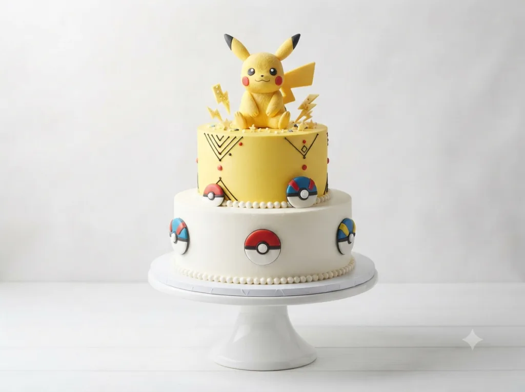Tarta Pókemon con fondant