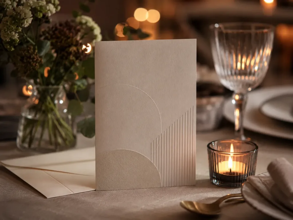 Invitación de cumpleaños para adulto preparada para una cena
