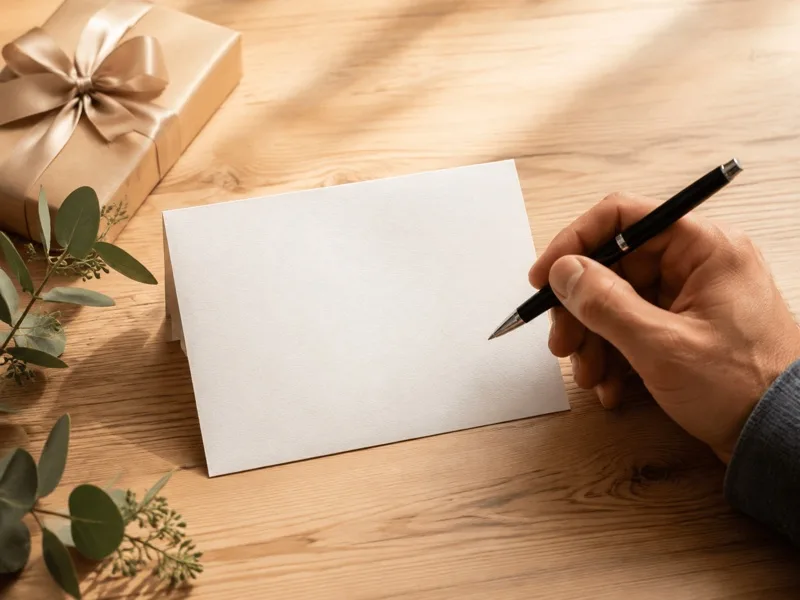 Tarjeta en blanco para escribir un mensaje de cumpleaños para papá